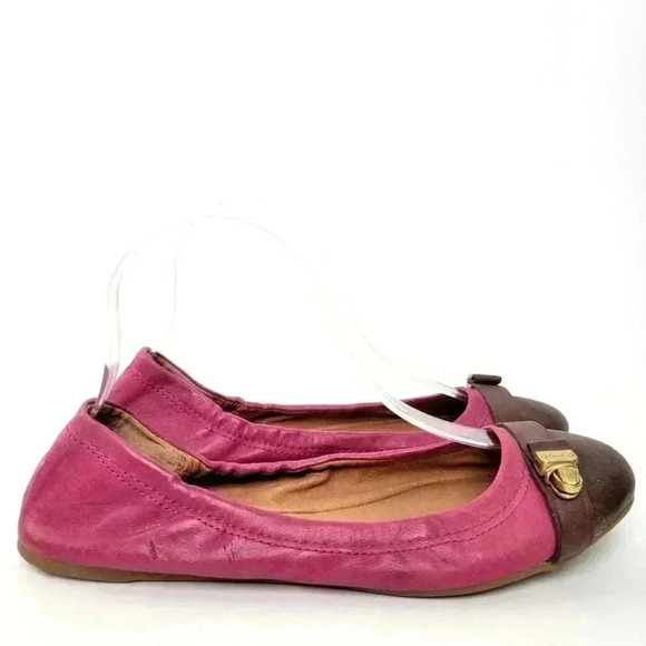 Coach Delphine Soft Leather Slip-on Buckle Ballet Flats - 8 - Picture 4 of 11